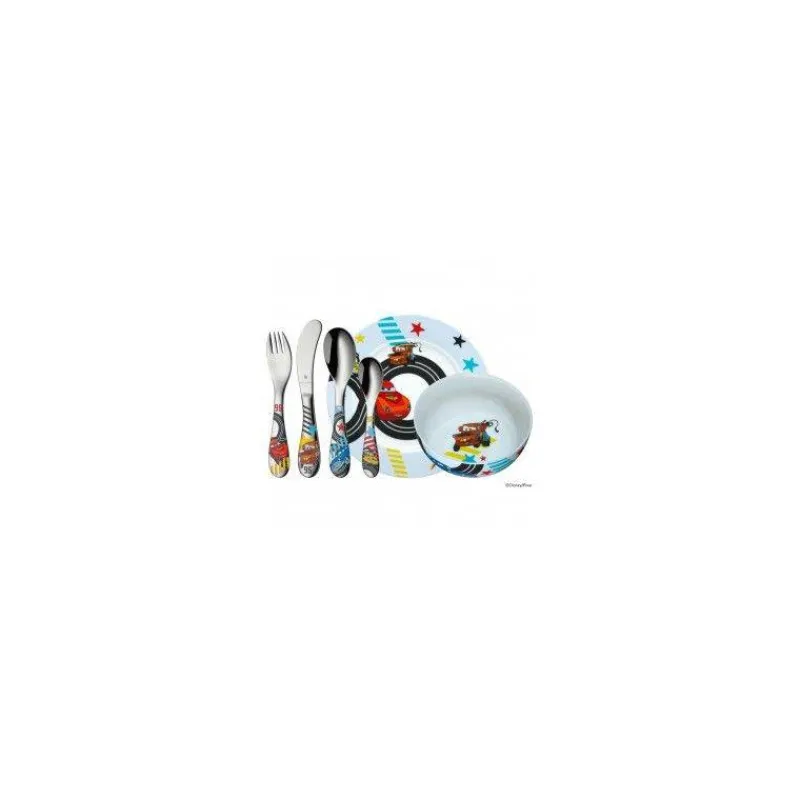 Ensembles Pour Enfants-WMF CARS Ensemble de Table Enfant - 6 pièces Assiette bol et couverts inox SC