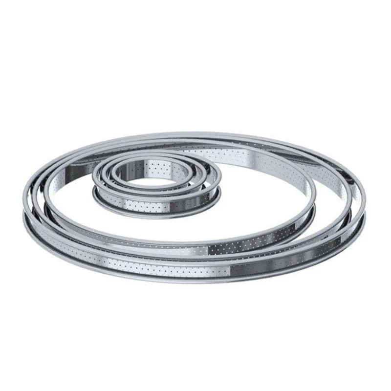 Cercles À Tarte-De Buyer Cercle à tarte Inox perforé Bord Ourlé H 2 cm D 10 cm