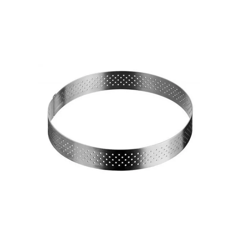 Cercles À Tarte-De Buyer Cercle à tarte Inox perforé H 2 cm D 12.5 cm SC