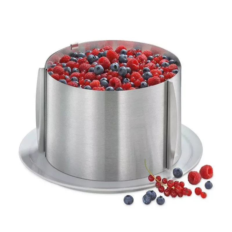 Cercles Et Cadres Extensibles-KUCHENPROFI Cercle Patisserie Haut Extensible Inox