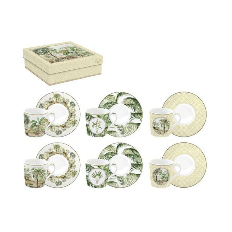 Tasses Expresso-Easy Life CEYLON Coffret Tasse café Expresso Porcelaine Vert - les 6 SC