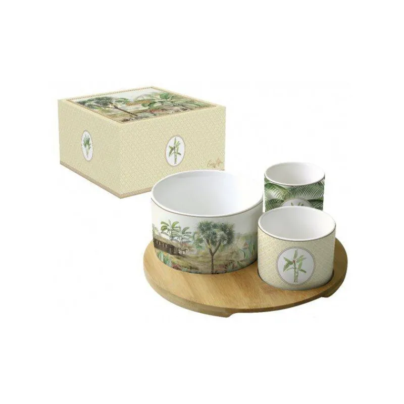Coupelles Apéritives | Bols-Easy Life CEYLON Set 3 bols coupelles apéritives Porcelaine sur plateau SC