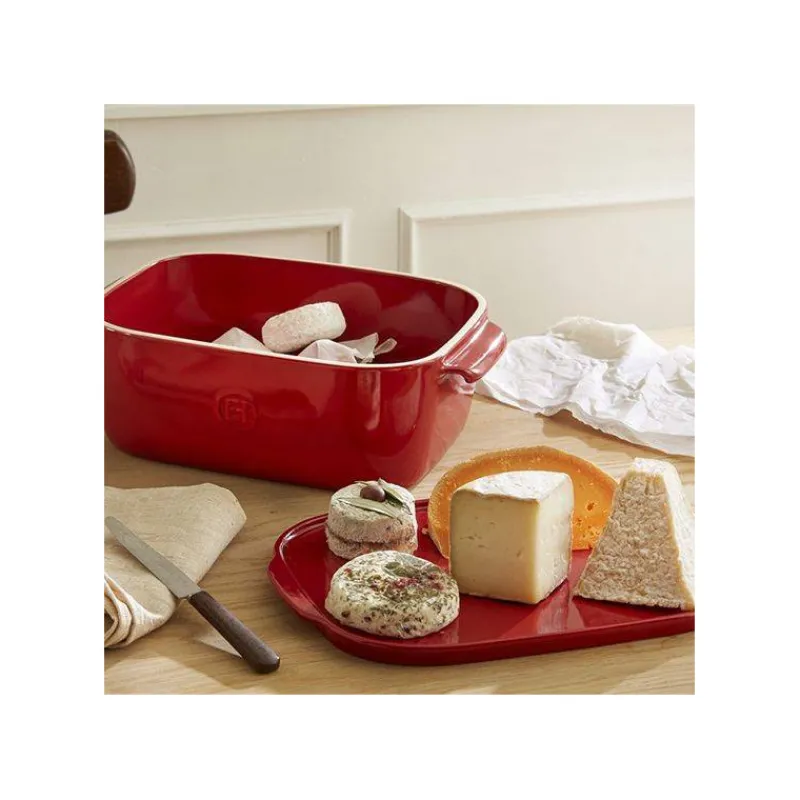 Boites À Fromage | Plats À Fromage-Emile HENRY Cheese Box Boîte à fromage rectangulaire avec plateau Céramique Noir Truffe Mat