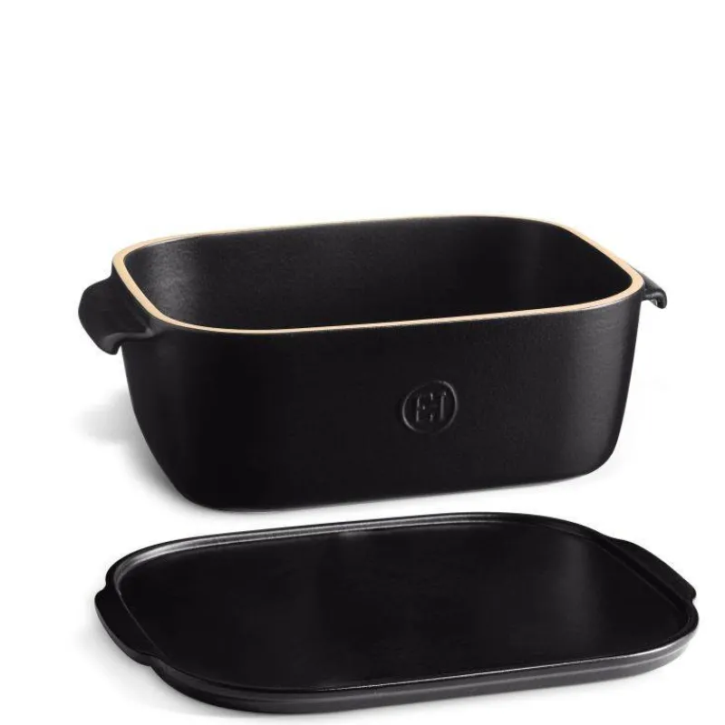 Boites À Fromage | Plats À Fromage-Emile HENRY Cheese Box Boîte à fromage rectangulaire avec plateau Céramique Noir Truffe Mat