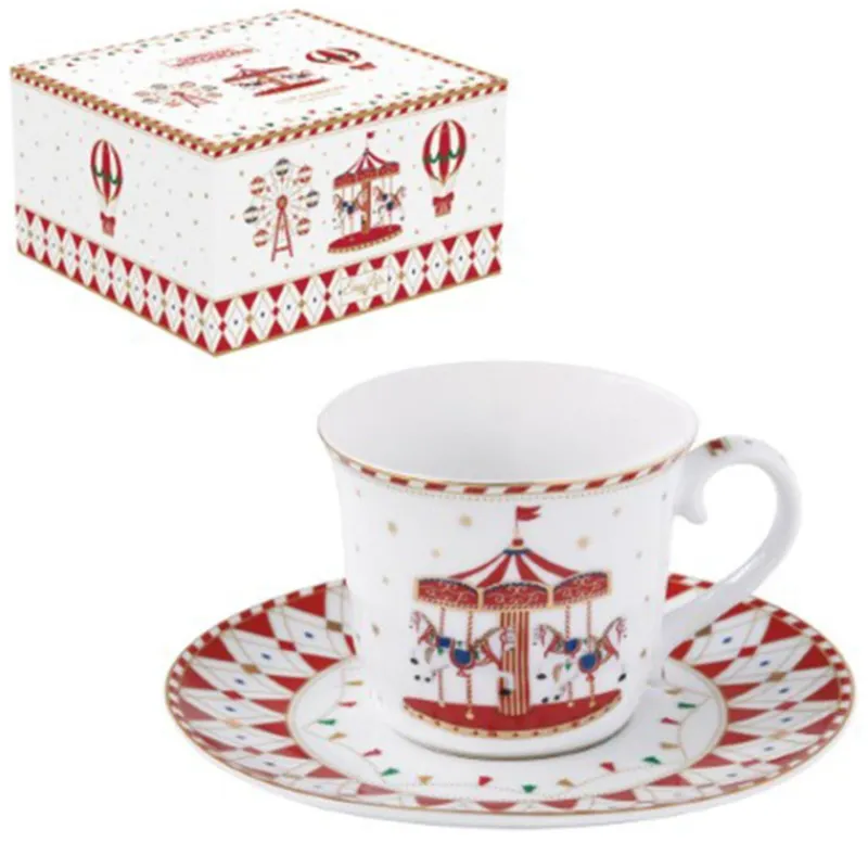 Tasses-Easy Life CHRISTMAS WONDERLAND Coffret Tasse à thé Porcelaine décor Noël 200 ml