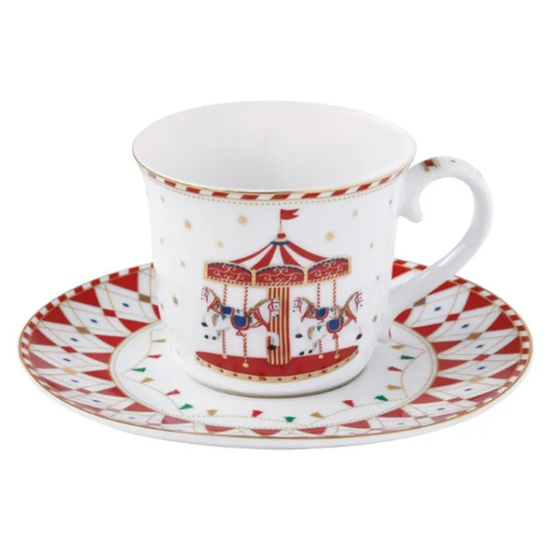 Tasses-Easy Life CHRISTMAS WONDERLAND Coffret Tasse à thé Porcelaine décor Noël 200 ml