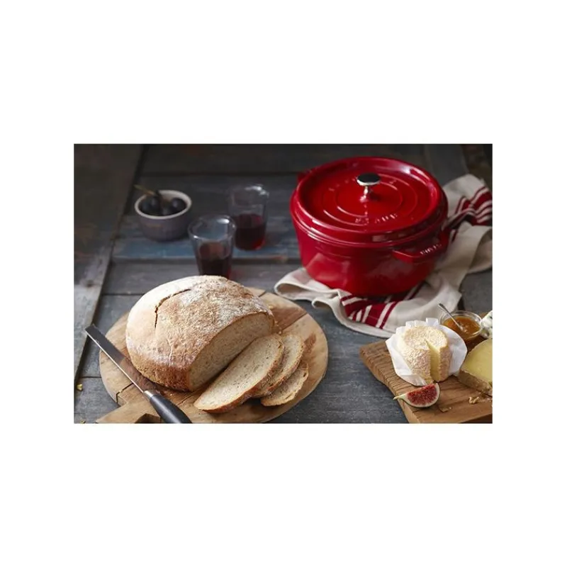 Cocottes Staub | Cocottes En Fonte Traditionnelle-STAUB Cocotte en fonte Emaillée Ronde ROUGE CERISE D24 3.79 L