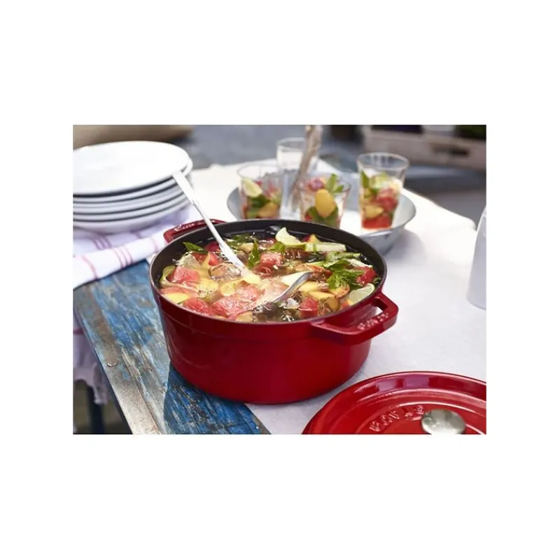 Cocottes Staub | Cocottes En Fonte Traditionnelle-STAUB Cocotte en fonte Emaillée Ronde ROUGE CERISE D26 5.25 L