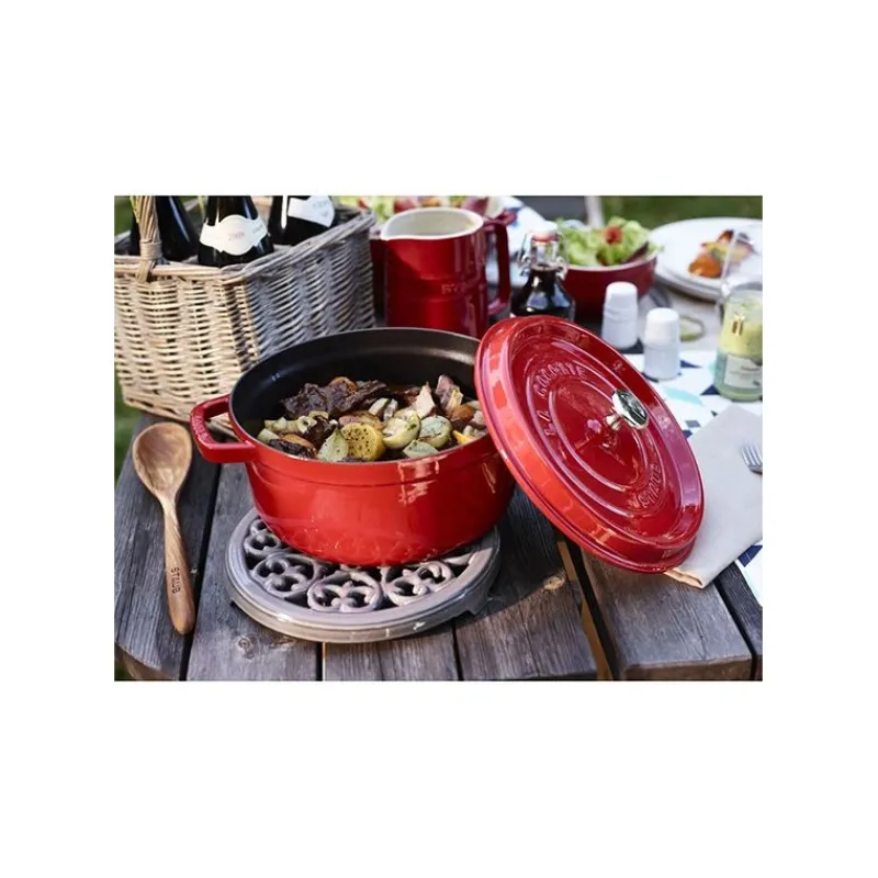 Cocottes Staub | Cocottes En Fonte Traditionnelle-STAUB Cocotte en fonte Emaillée Ronde ROUGE CERISE D26 5.25 L