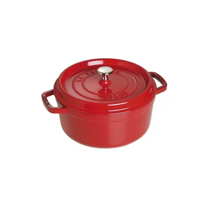 Cocottes Staub | Cocottes En Fonte Traditionnelle-STAUB Cocotte en fonte Emaillée Ronde ROUGE CERISE D26 5.25 L