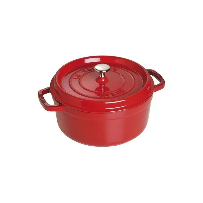 Cocottes Staub | Cocottes En Fonte Traditionnelle-STAUB Cocotte en fonte Emaillée Ronde ROUGE CERISE D24 3.79 L