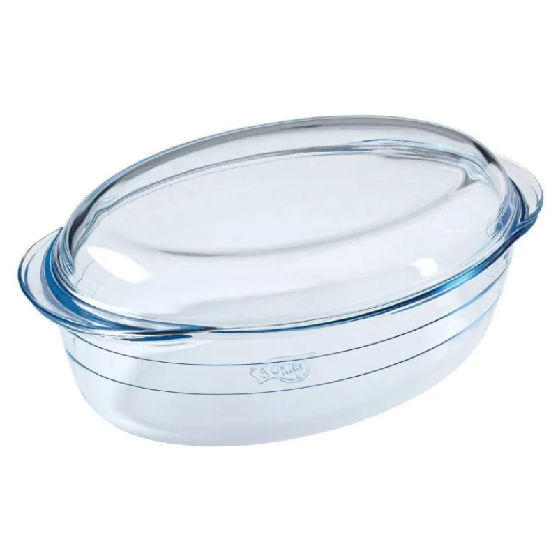 Plats En Verre | Plats À Rôtir Et Gratins-La Casserolerie Cocotte en verre avec couvercle ovale 4 L O Cuisine France