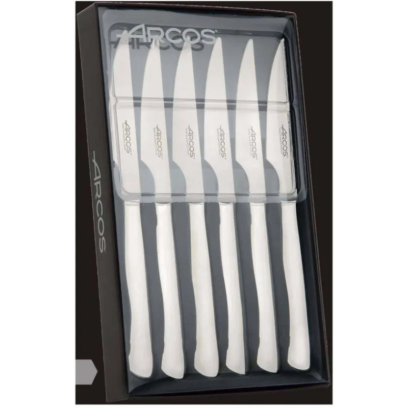 Couteaux À Steak-ARCOS Coffret Couteau à Steak 11 cm forgés lame lisse   - Les 6