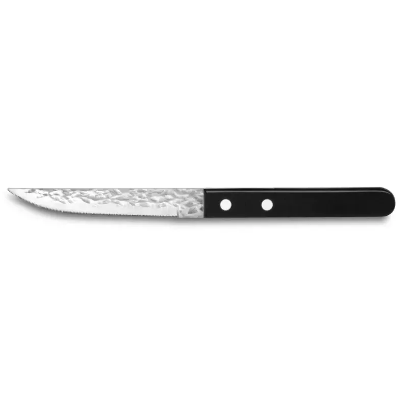 Couteaux À Steak | Couteaux-Amefa Coffret de 6 Couteaux Steak Pizza 2.0 Noir lame martelée et micro-dentée
