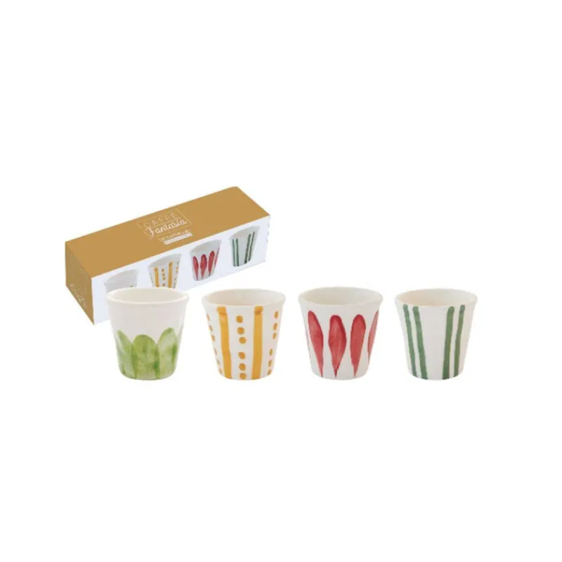 Tasses Expresso-Easy Life Coffret de 4 gobelets à café 6 cl  jaune