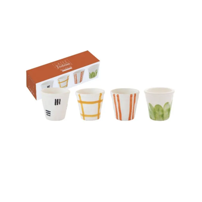 Tasses Expresso-Easy Life Coffret de 4 gobelets à café 6 cl orange