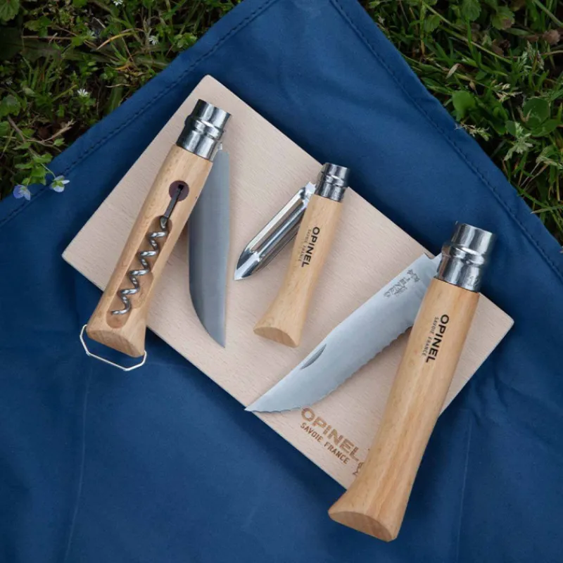 Couteaux Fermants | Coffrets Couteaux Cuisine-OPINEL Coffret Kit cuisine Nomade 3 couteaux tire-bouchon décapsuleur