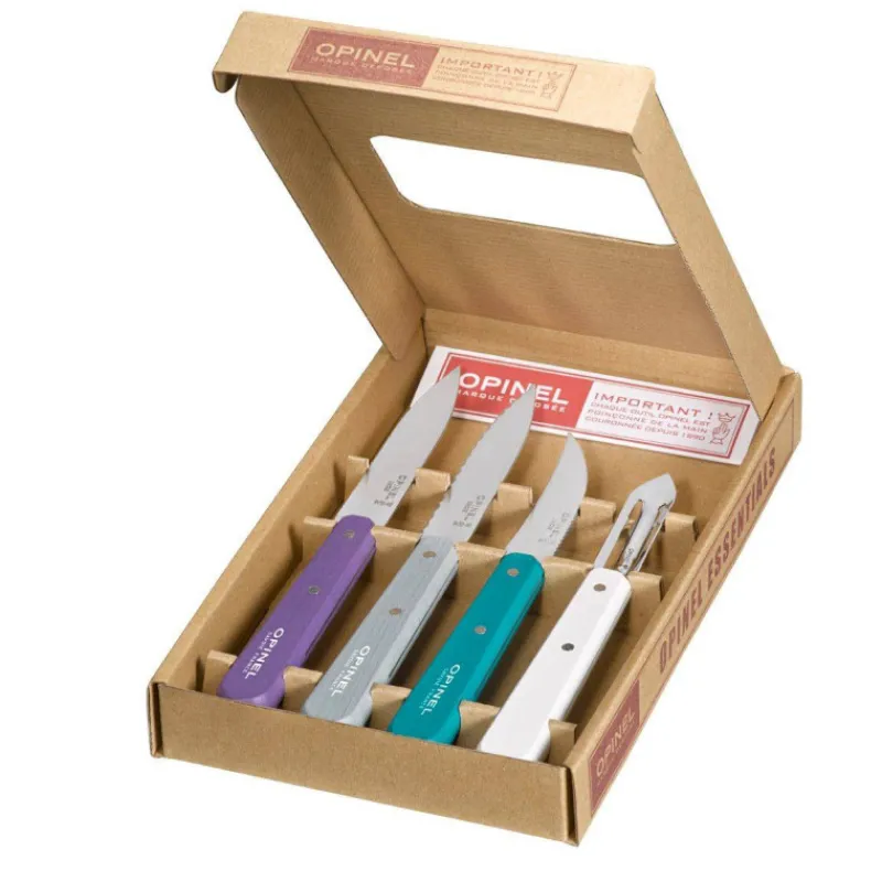 Couteaux D'office | Coffrets Couteaux Cuisine-OPINEL Coffret Les Essentiels ART DECO  - office, universel, économe, bec oiseau -