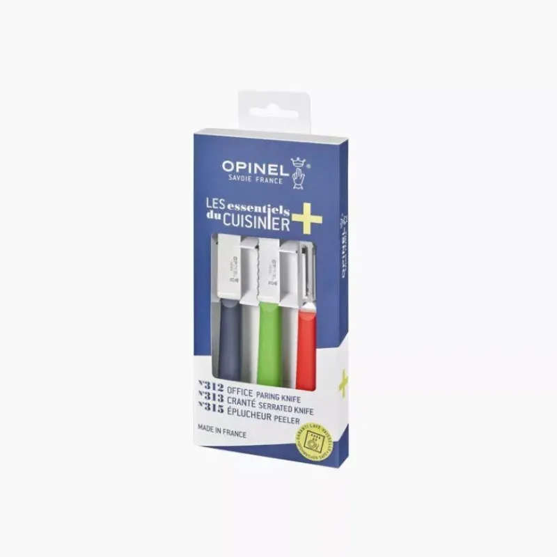 Couteaux D'office | Coffrets Couteaux Cuisine-OPINEL Coffret Trio Les Essentiels - office, cranté, économe -