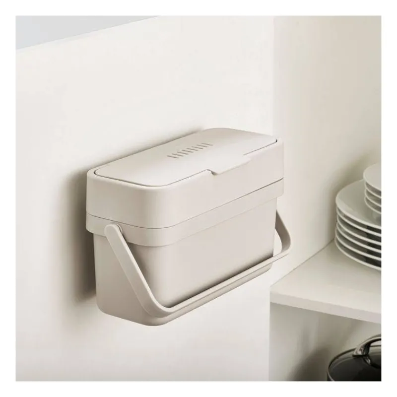 Poubelles De Tri Sélectif | Compost-Joseph Joseph COMPO Poubelle de cuisine Tri Sélectif Seau à compost 4 L Blanc pierre