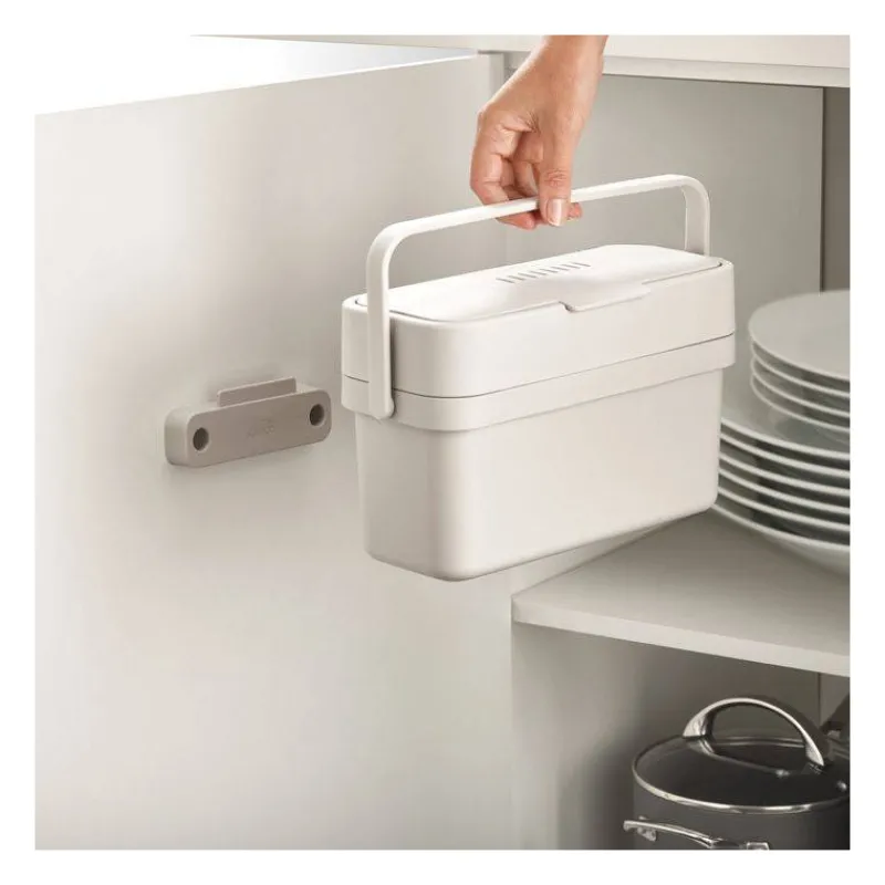 Poubelles De Tri Sélectif | Compost-Joseph Joseph COMPO Poubelle de cuisine Tri Sélectif Seau à compost 4 L Blanc pierre