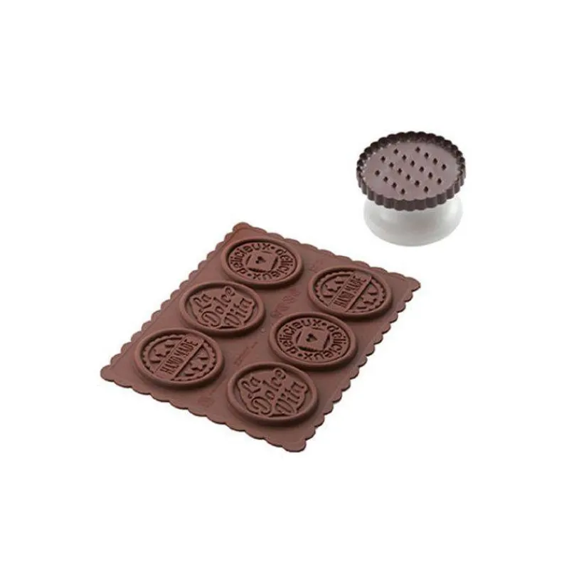 Moules Silikomart | Moules À Gâteaux Silicone-SilikoMart Cookie Choc  Moule à biscuits La Dolce Vita en silicone  SC