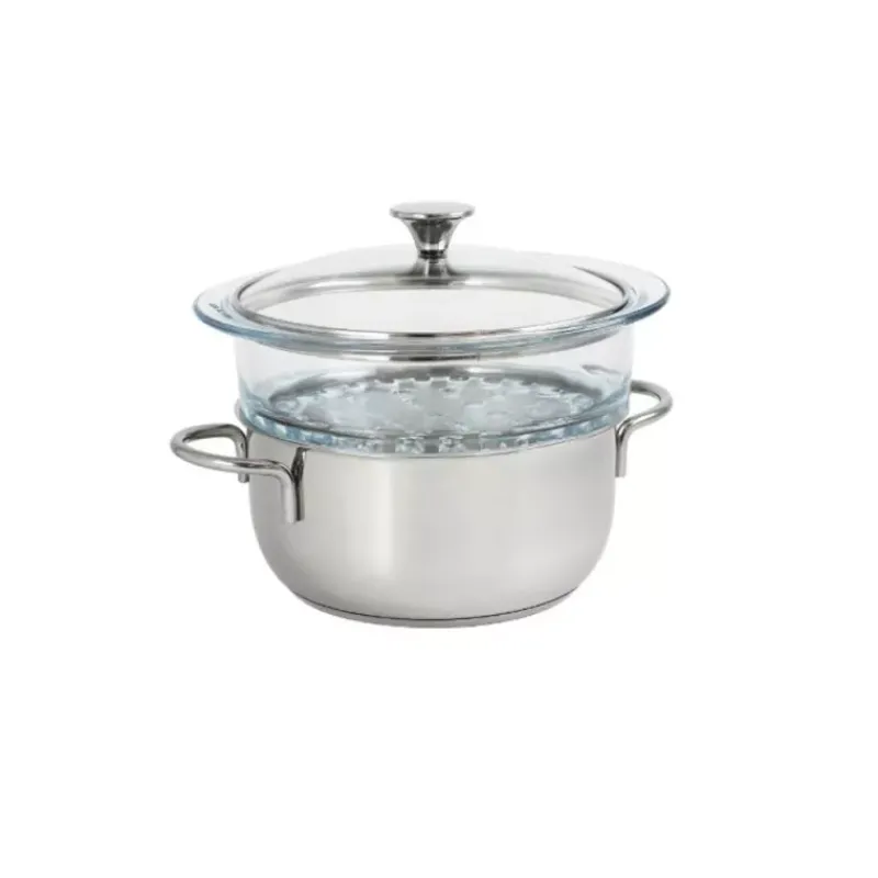 Faitouts | Paniers Et Inserts Vapeur-CRISTEL COOKWAY Master Faitout Inox avec Cuit Vapeur verre et Couvercle D20 by