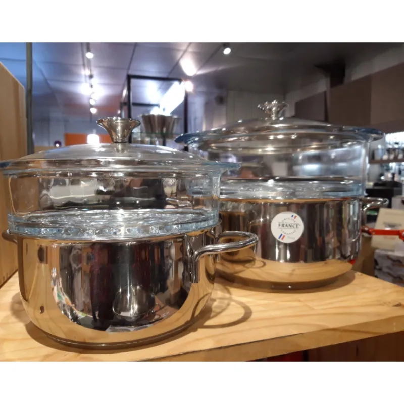 Faitouts | Paniers Et Inserts Vapeur-CRISTEL COOKWAY Master Faitout Inox avec Cuit Vapeur verre et Couvercle D20 by