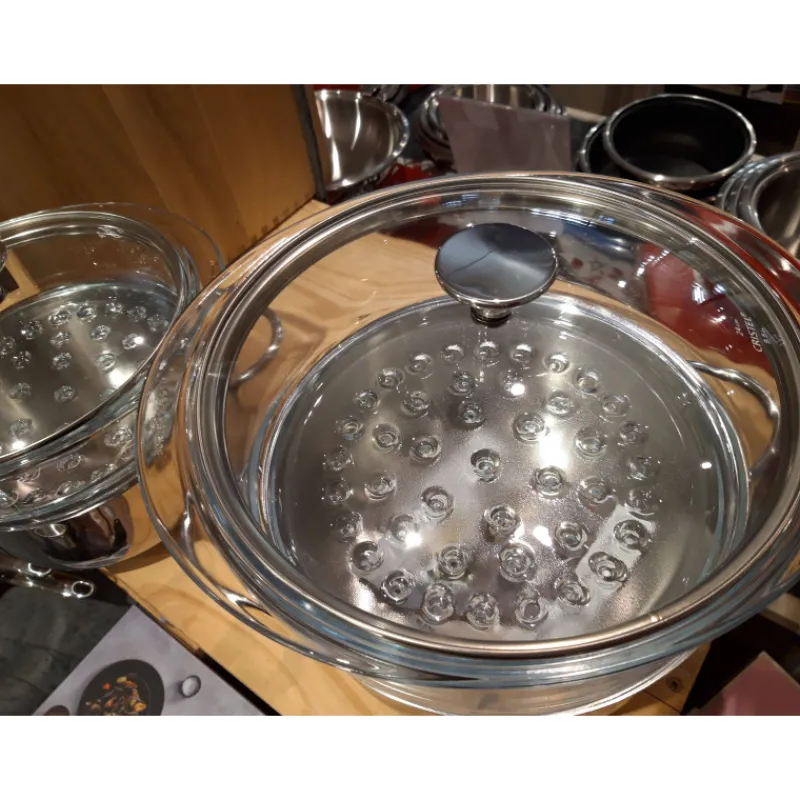 Faitouts | Paniers Et Inserts Vapeur-CRISTEL COOKWAY Master Faitout Inox avec Cuit Vapeur verre et Couvercle D24 by