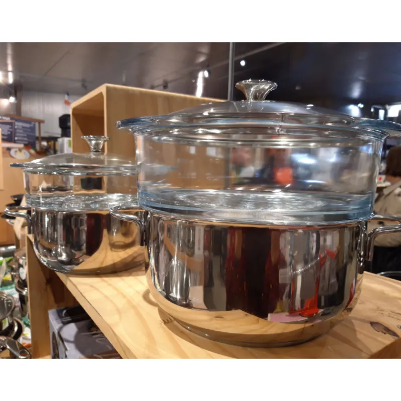 Faitouts | Paniers Et Inserts Vapeur-CRISTEL COOKWAY Master Faitout Inox avec Cuit Vapeur verre et Couvercle D24 by