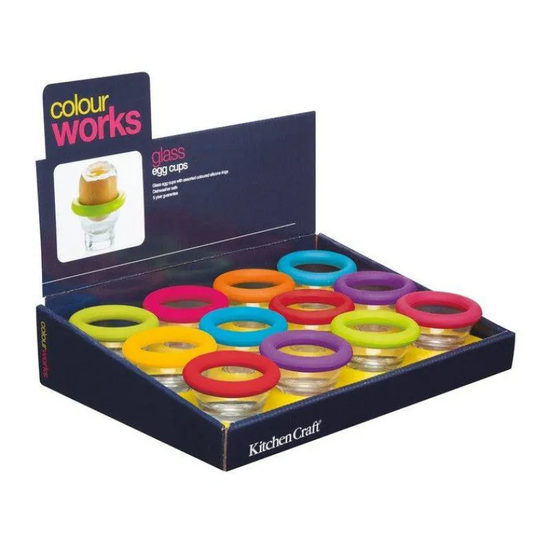 Coquetiers-Kitchen Craft Coquetier Verre et Silicone  Colour Works coloris variés
