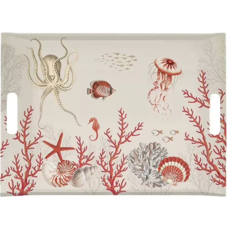 Plateaux Mélamine-Easy Life CORAL REEF plateau en mélamine 38x27 cm SC