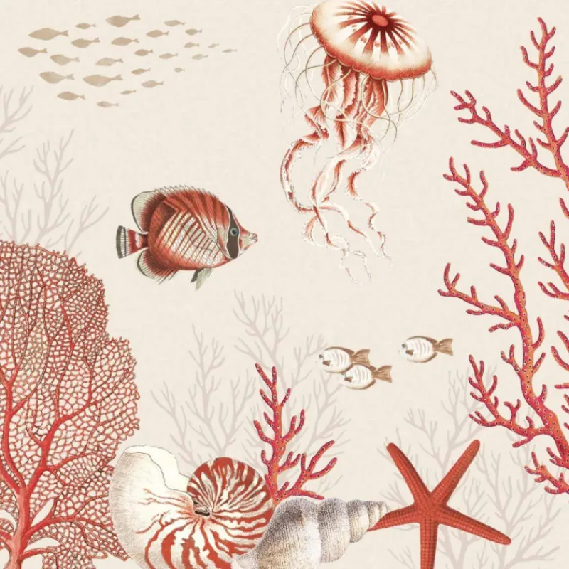 Les Serviettes De Table Papier-Easy Life CORAL REEF serviette en papier 33x33 cm