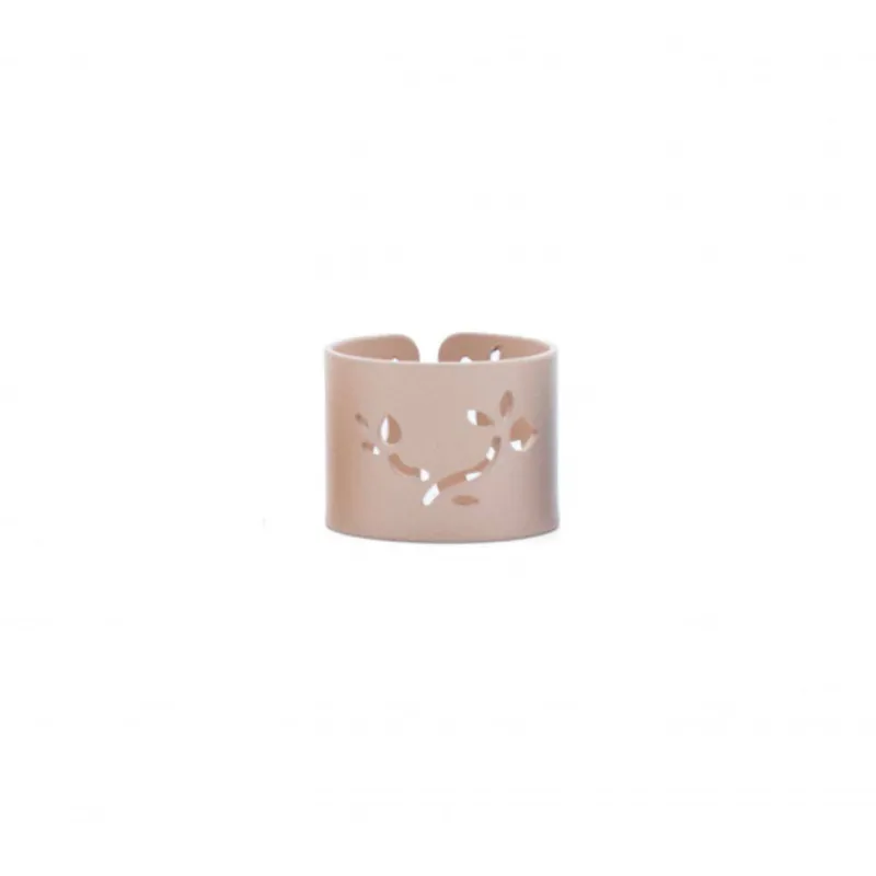 Ronds De Serviettes-Pebbly COSY Rond de serviette en acier D4.5 cm Beige Rose Nude
