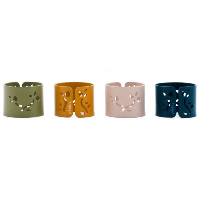 Ronds De Serviettes-Pebbly COSY Rond de serviette en acier D4.5 cm Vert Kaki