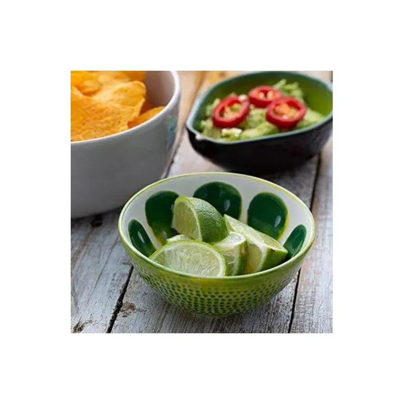 Coupelles Apéritives-La Casserolerie Coupelle individuelle Céramique émailléee Décor Citron vert  D9.5