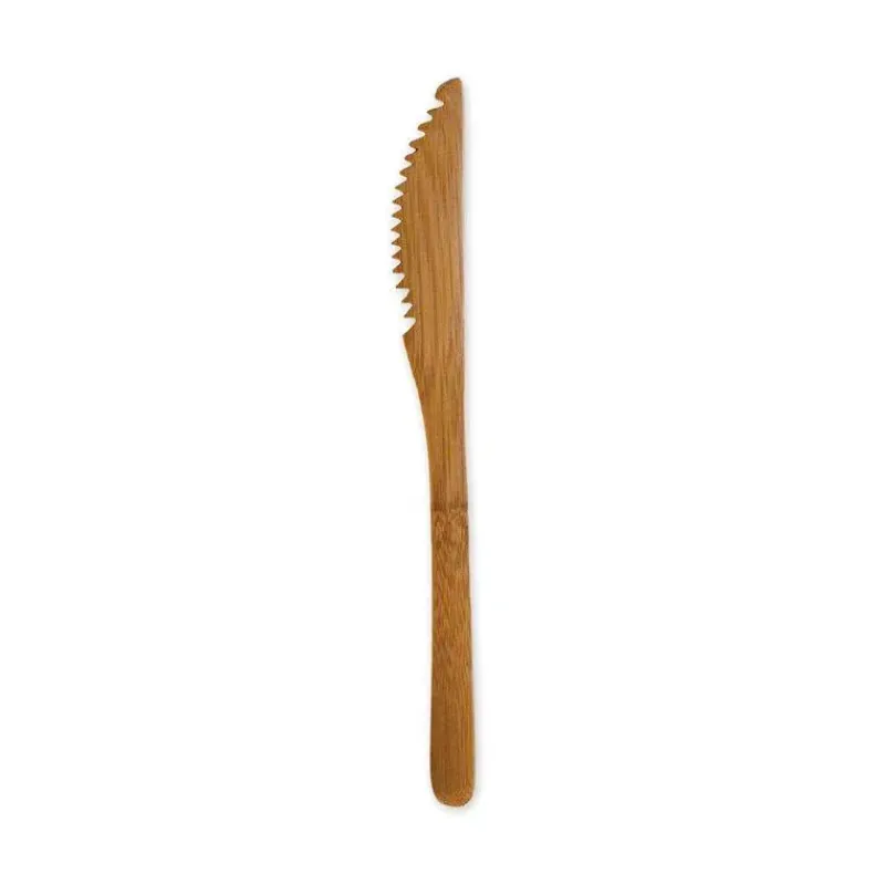 Vaisselle Incassable | Couverts Nomades-La Casserolerie Couteau à dents en bambou Pique Nique Enfant Totally Bamboo SC