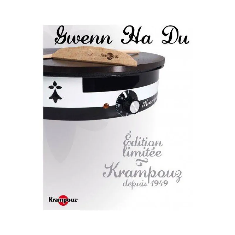 Crêpières Électriques & Gaz-KRAMPOUZ Crêpière électrique plaque fonte D40 3000W - Billig - GWEN HA DU - Série Limitée