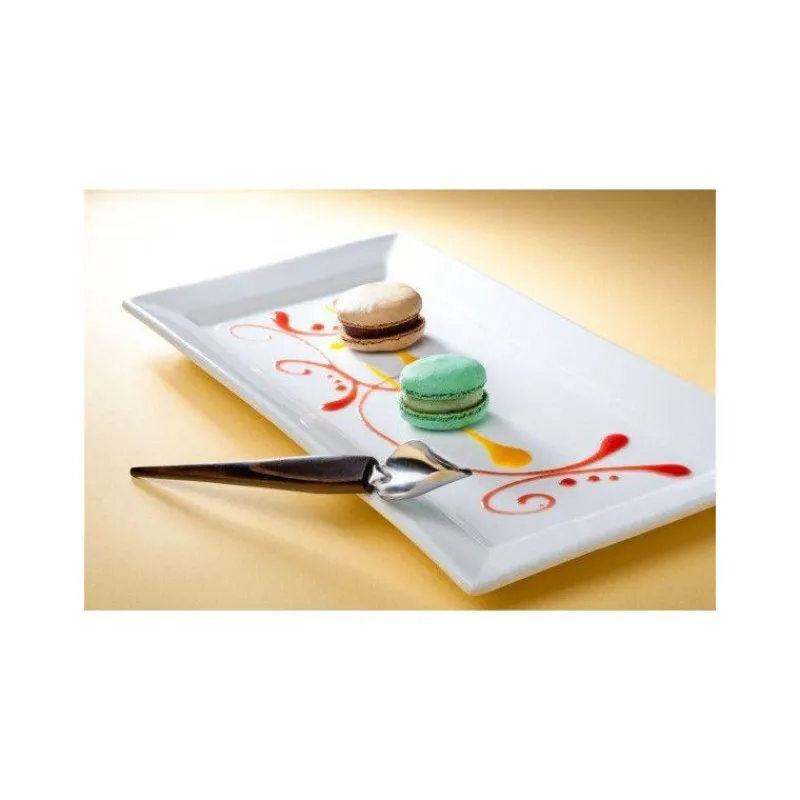 Ustensiles De Décors | Décorer-BRON-COUCKE Cuillère-Plume (2 pièces) décors sucrés et salés + livret de recettes manche silicone marron