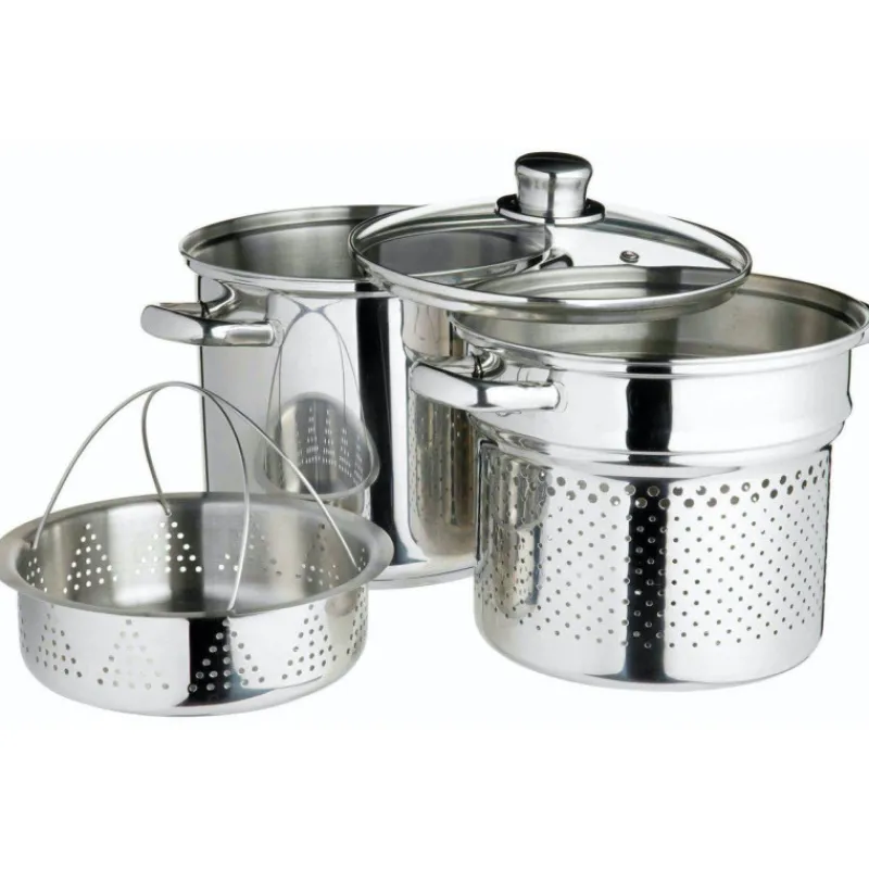 Cuit Pâtes | Marmites Et Traiteurs-Kitchen Craft Cuiseur Multifonctions Vapeur Pâtes Marmite Inox avec Couvercle verre D20 4L