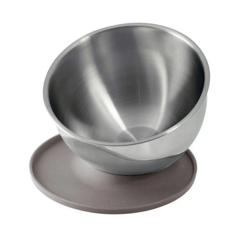 Culs De Poule Pâtisserie | Culs De Poule-YooCook Cul de Poule Inox D24 + Couvercle Base Antidérapante Taupe