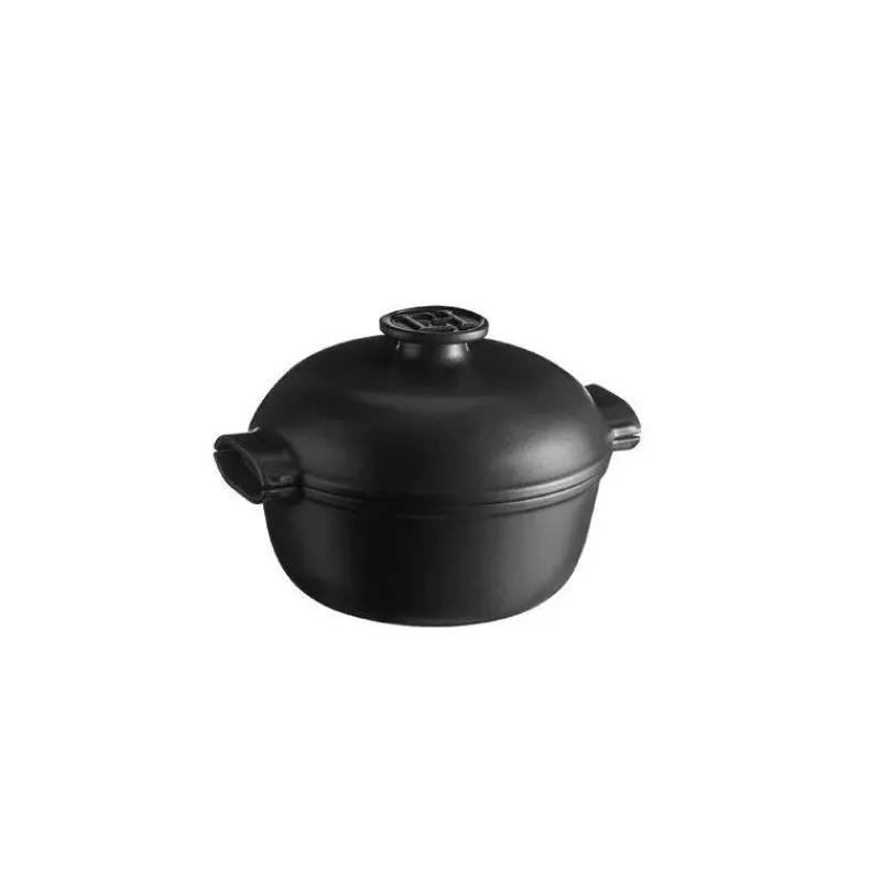 Cocottes En Céramique-Emile HENRY Delight Petite Cocotte Ronde Céramique Induction Noir D20 2L VPC