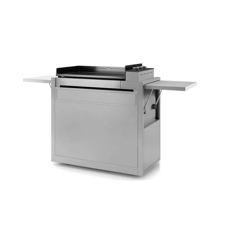 Dessertes Roulantes | Plancha Électrique-FORGE ADOUR Desserte de cuisine Chariot fermé PREMIUM plancha Inox 75