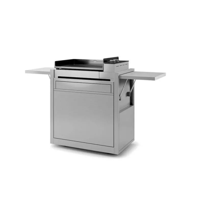 Dessertes Roulantes | Plancha Électrique-FORGE ADOUR Desserte de cuisine Chariot fermé PREMIUM plancha Inox 60