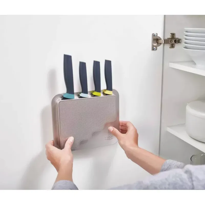 Planches À Découper En Polypropylène | Coffrets Couteaux Cuisine-Joseph Joseph DoorStore Chope Ensemble 4 couteaux avec rangement placard intégré
