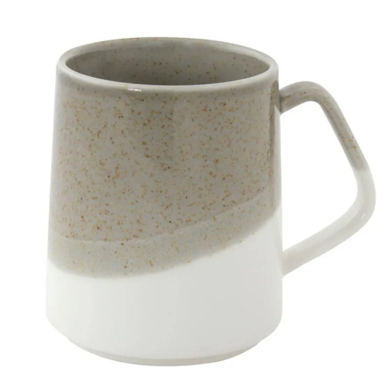 Mugs-Easy Life DOUBLE Mug en porcelaine Easylife Sable et Blanc 38 cl