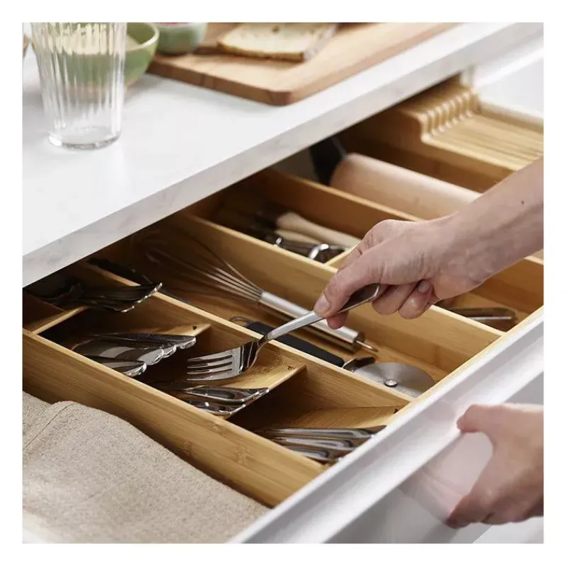 Rangement Pour Placards Tiroirs-Joseph Joseph Drawer Store Bamboo Range couverts et ustensiles pour tiroir