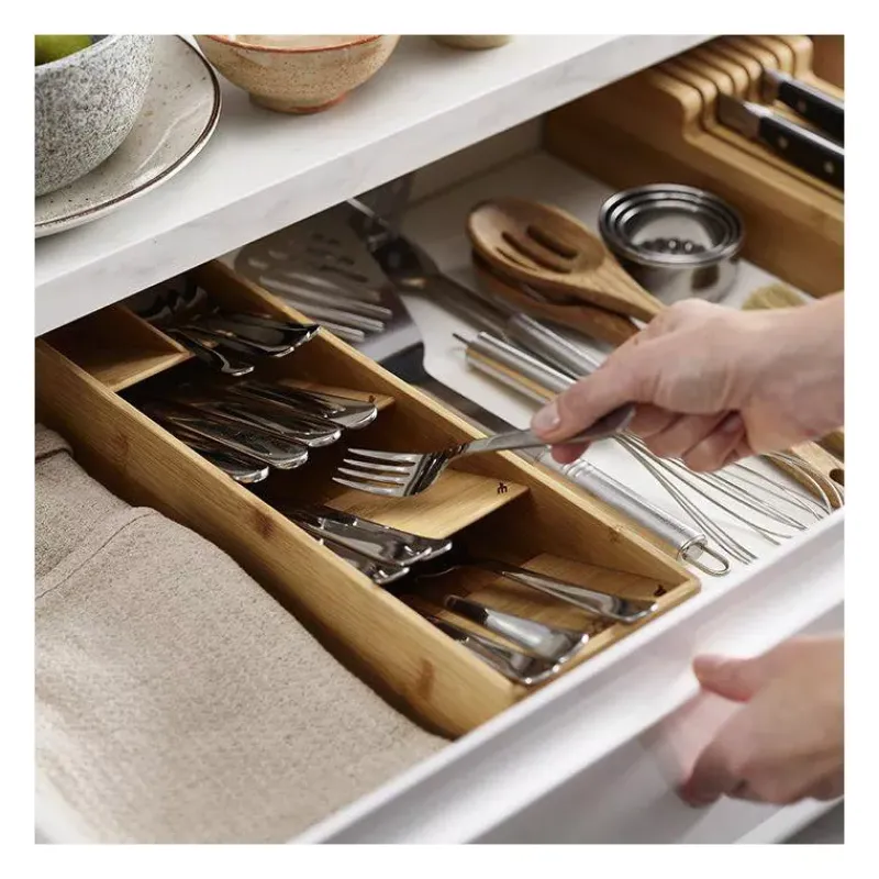 Rangement Pour Placards Tiroirs-Joseph Joseph Drawer Store Bamboo Range couverts pour tiroir