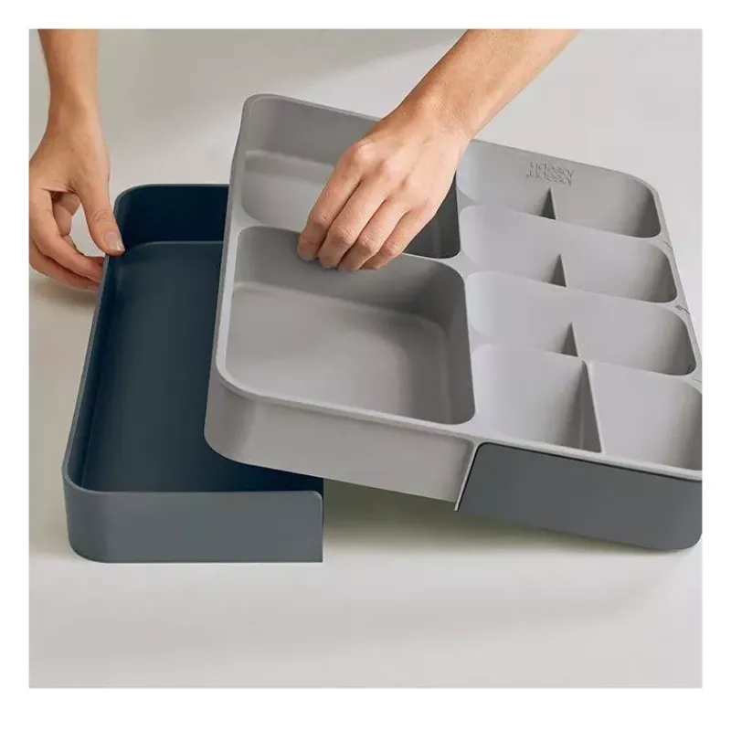 Rangement Pour Placards Tiroirs-Joseph Joseph Drawer Store Range couverts et ustensiles extensible pour tiroir Gris