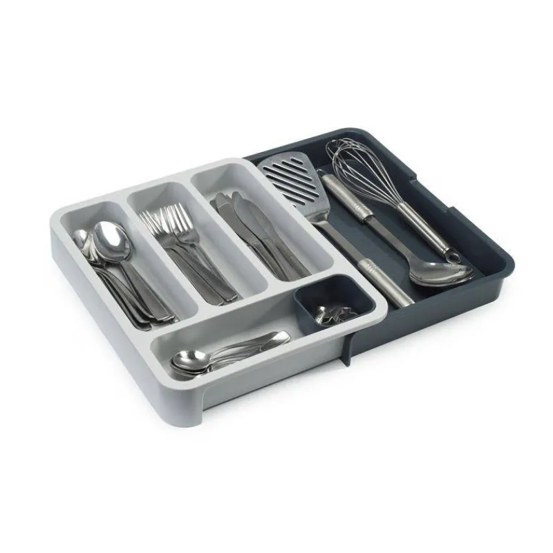 Rangement Pour Placards Tiroirs-Joseph Joseph Drawer Store Range couverts extensible pour tiroir Gris
